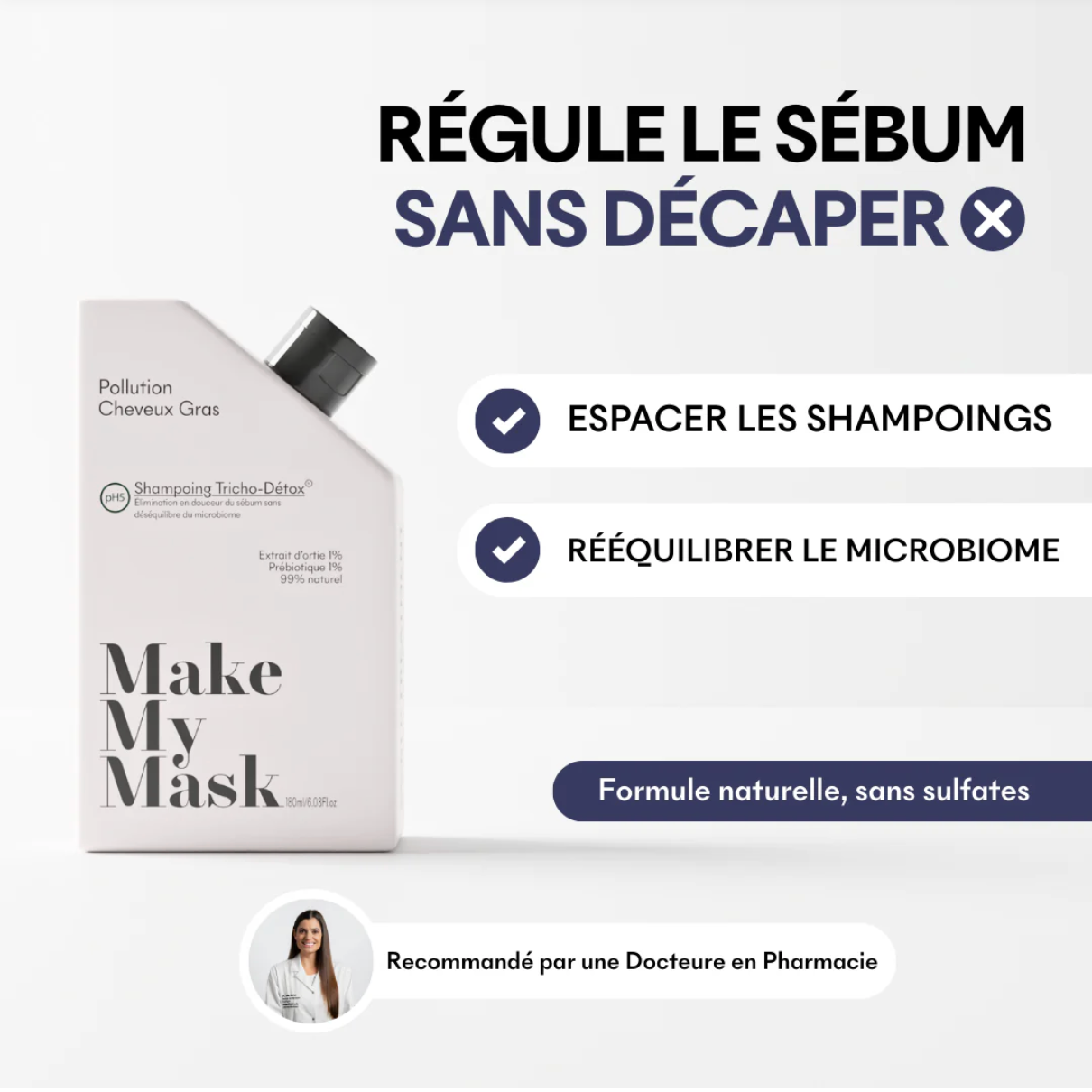 Shampoing TRICHO DÉTOX – Shampooing Cheveux Gras pH5